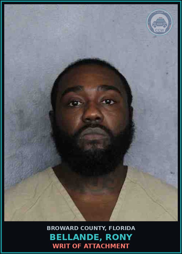 Booking mugshot of BELLANDE, RONY in Broward County