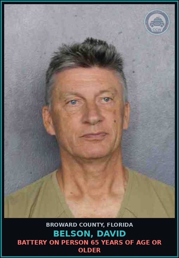 Booking mugshot of BELSON, DAVID in Broward County