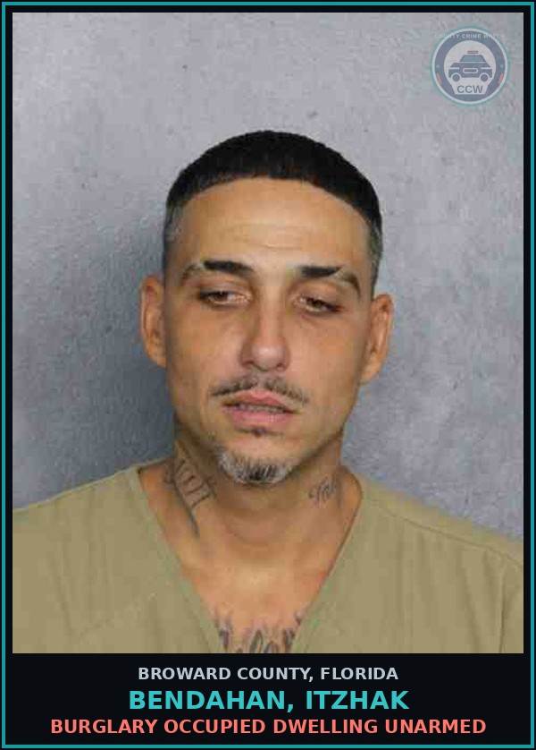 Booking mugshot of BENDAHAN, ITZHAK in Broward County