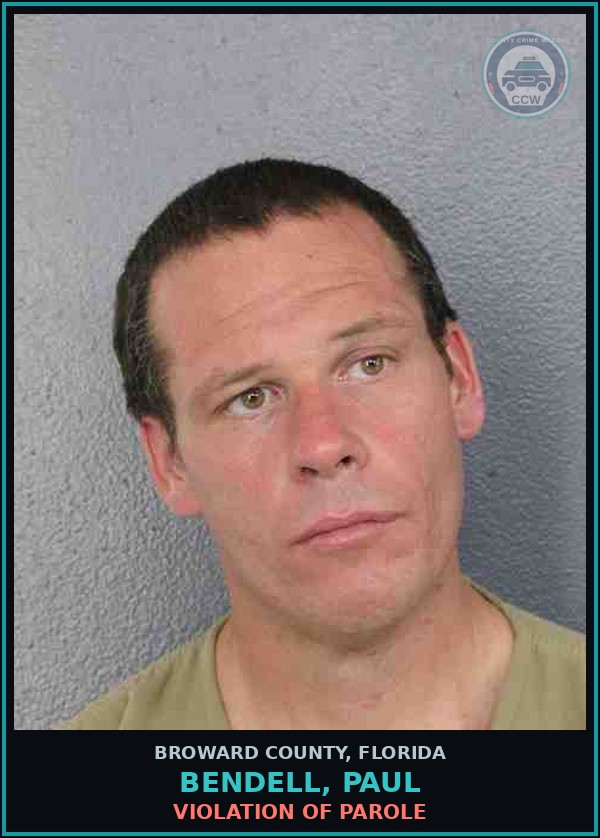 Booking mugshot of BENDELL, PAUL in Broward County
