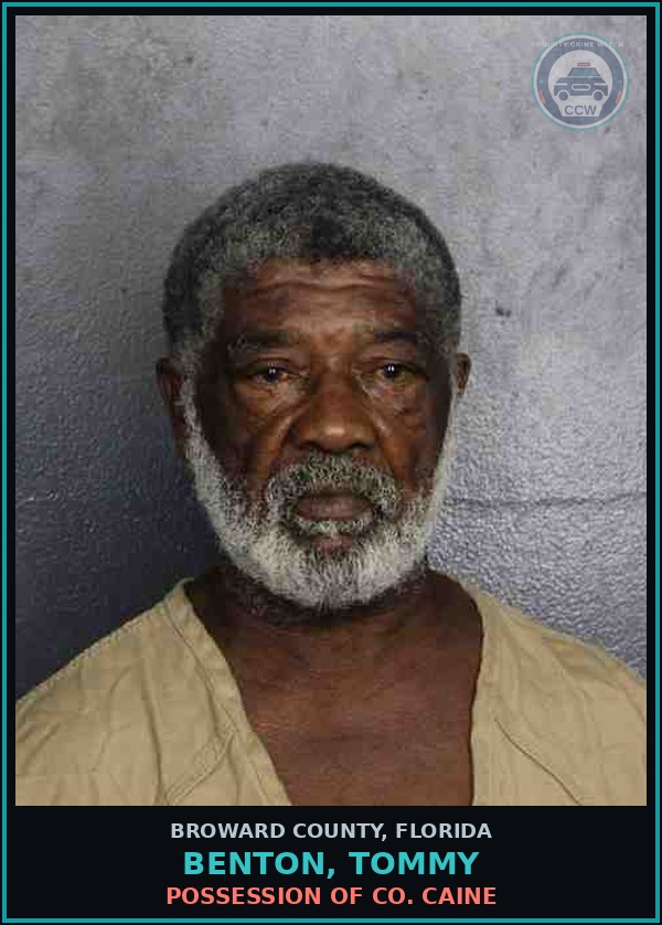 Booking mugshot of BENTON, TOMMY in Broward County