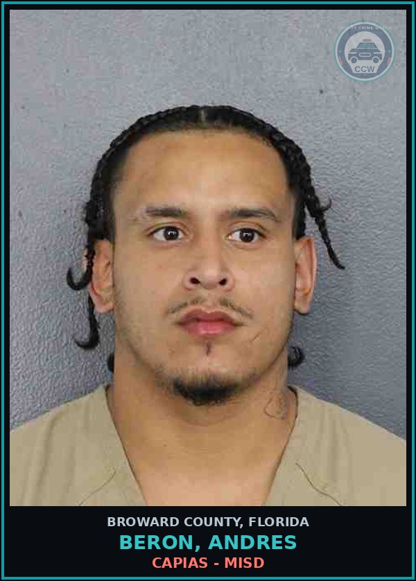 Booking mugshot of BERON, ANDRES in Broward County