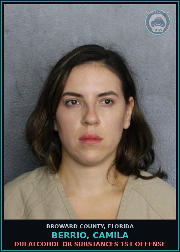 Booking mugshot of BERRIO, CAMILA in Broward County