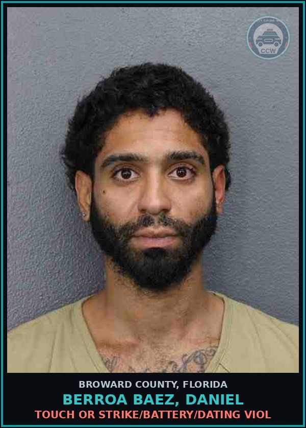 Booking mugshot of BERROA BAEZ, DANIEL in Broward County