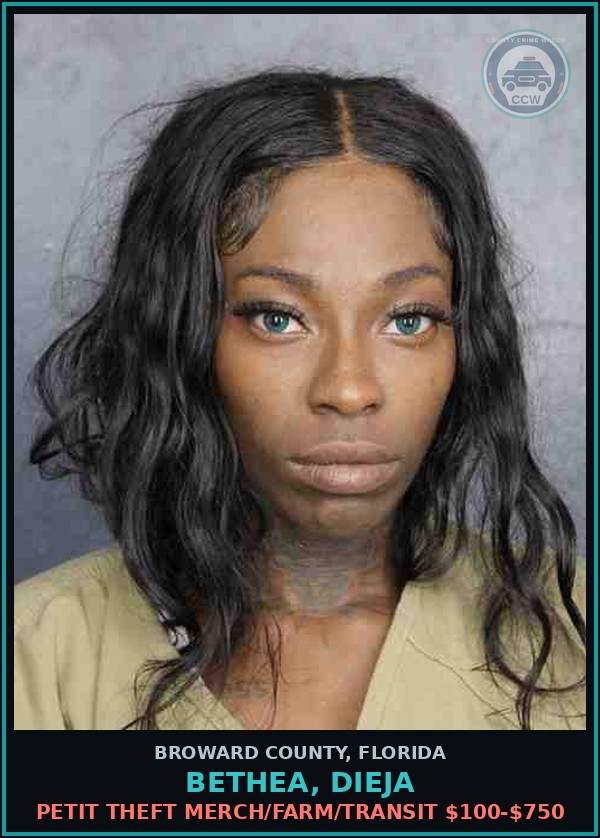 Booking mugshot of BETHEA, DIEJA in Broward County