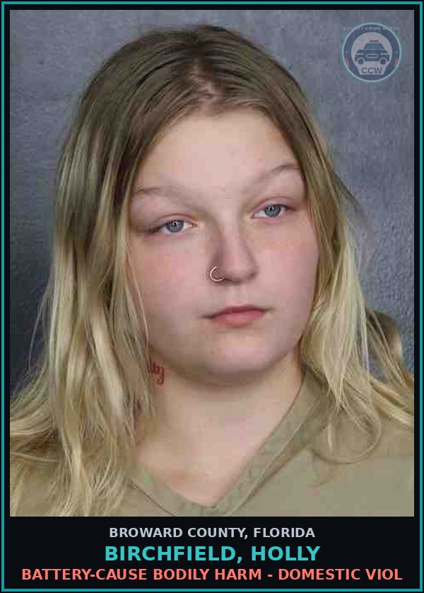 Booking mugshot of BIRCHFIELD, HOLLY in Broward County