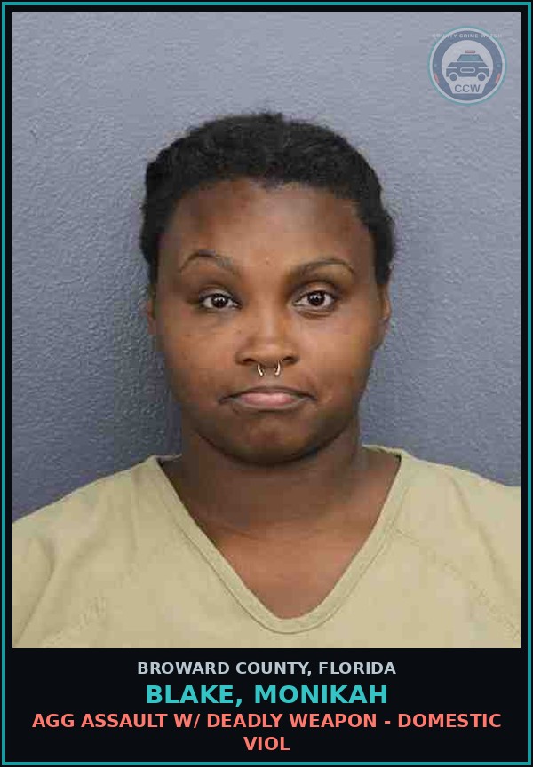 Booking mugshot of BLAKE, MONIKAH in Broward County