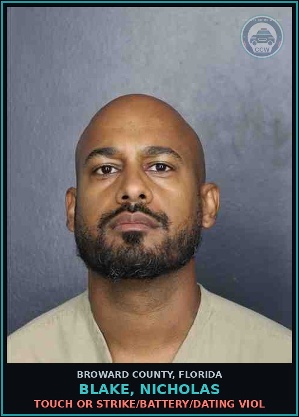 Booking mugshot of BLAKE, NICHOLAS in Broward County