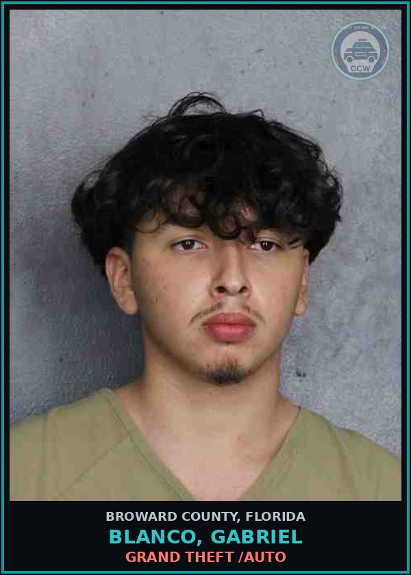 Booking mugshot of BLANCO, GABRIEL in Broward County