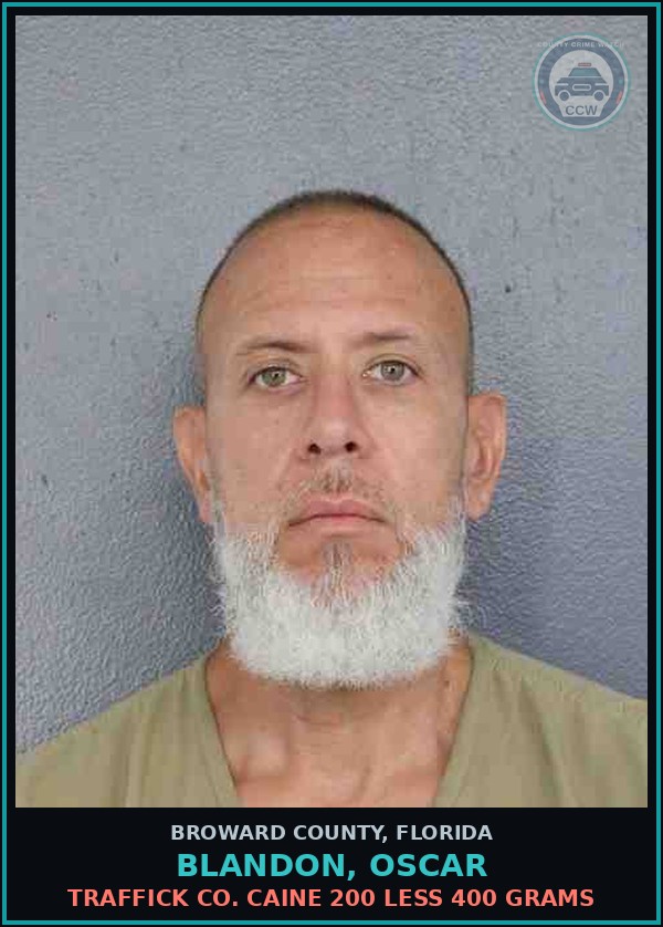 Booking mugshot of BLANDON, OSCAR in Broward County