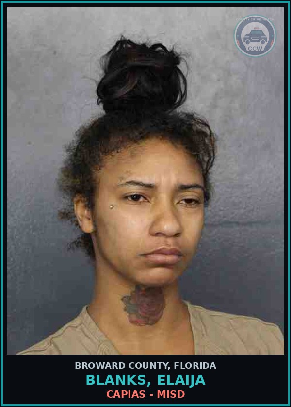 Booking mugshot of BLANKS, ELAIJA in Broward County