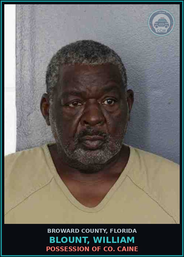 Booking mugshot of BLOUNT, WILLIAM in Broward County