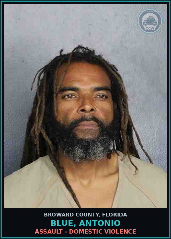 Booking mugshot of BLUE, ANTONIO in Broward County