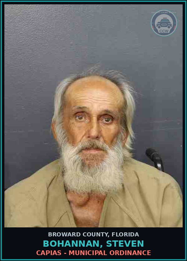 Booking mugshot of BOHANNAN, STEVEN in Broward County