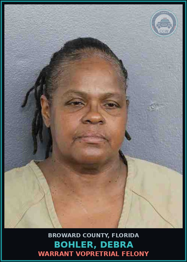 Booking mugshot of BOHLER, DEBRA in Broward County