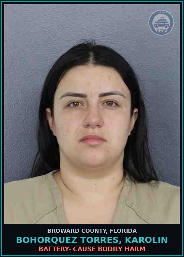 Booking mugshot of BOHORQUEZ TORRES, KAROLIN in Broward County