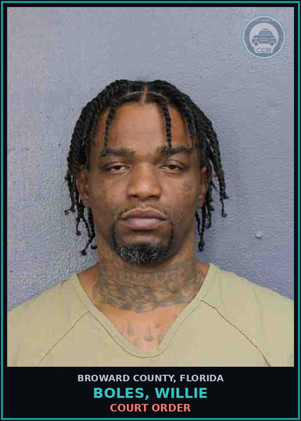 Booking mugshot of BOLES, WILLIE in Broward County