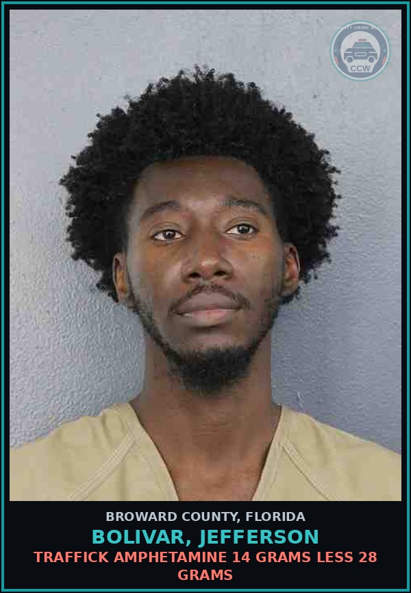 Booking mugshot of BOLIVAR, JEFFERSON in Broward County