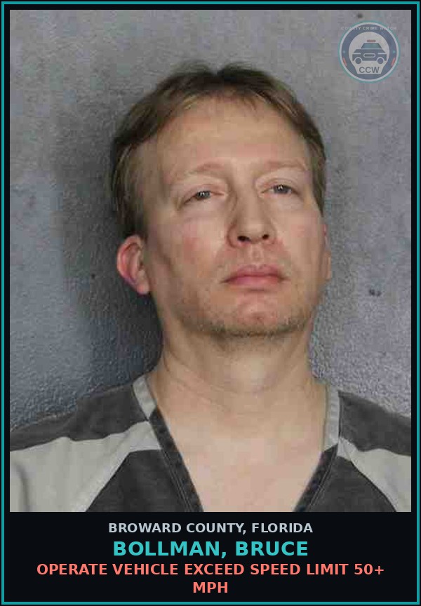 Booking mugshot of BOLLMAN, BRUCE in Broward County
