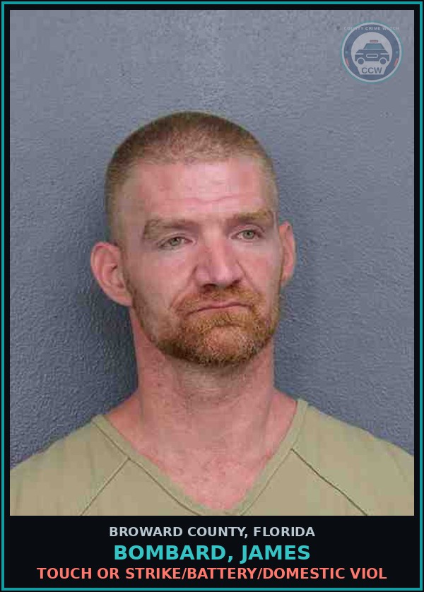 Booking mugshot of BOMBARD, JAMES in Broward County