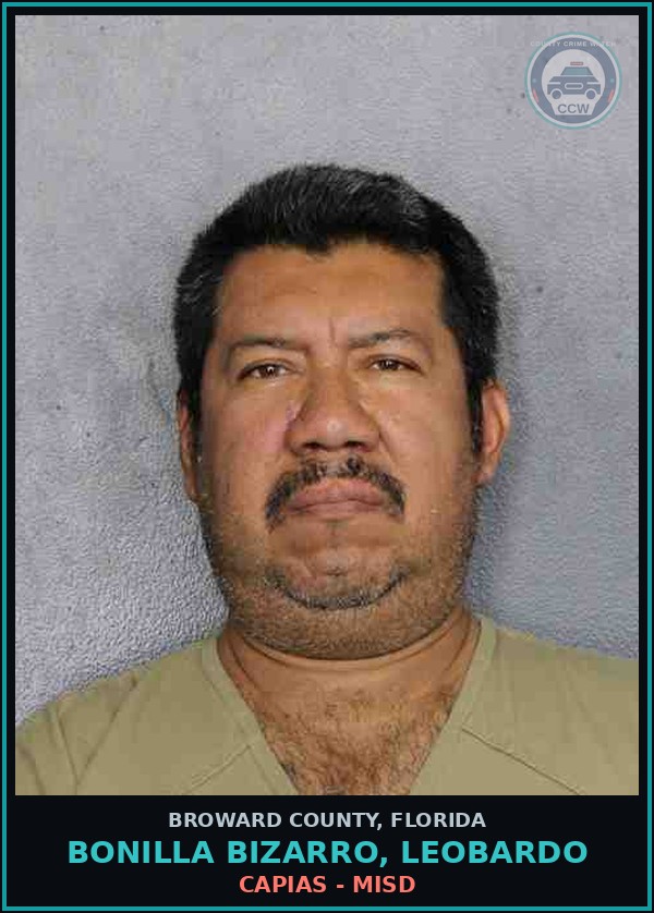 Booking mugshot of BONILLA BIZARRO, LEOBARDO in Broward County