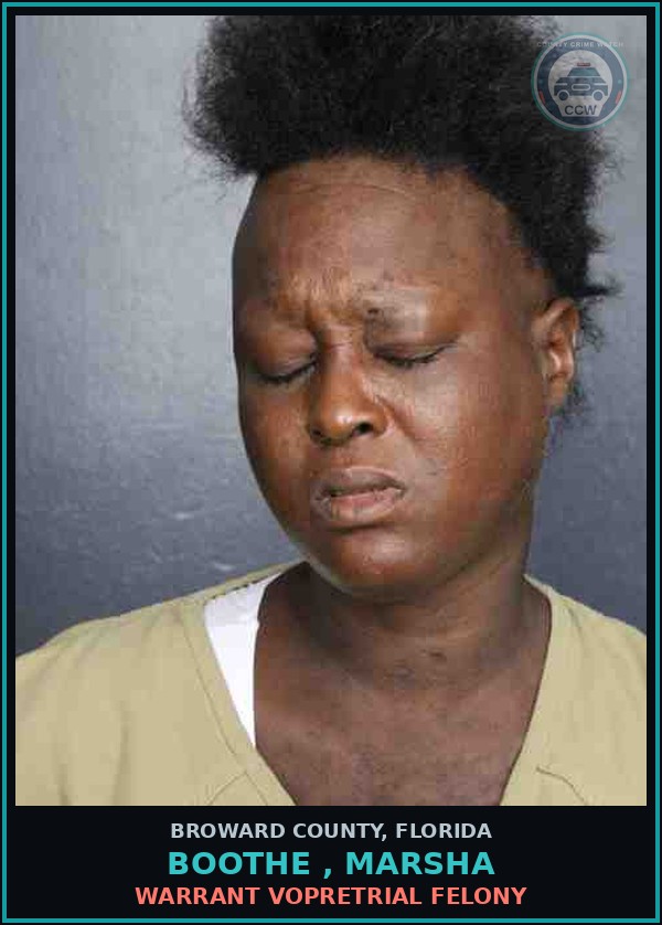 Booking mugshot of BOOTHE , MARSHA in Broward County