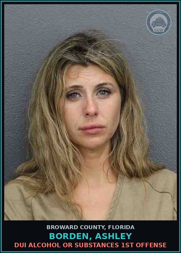 Booking mugshot of BORDEN, ASHLEY in Broward County
