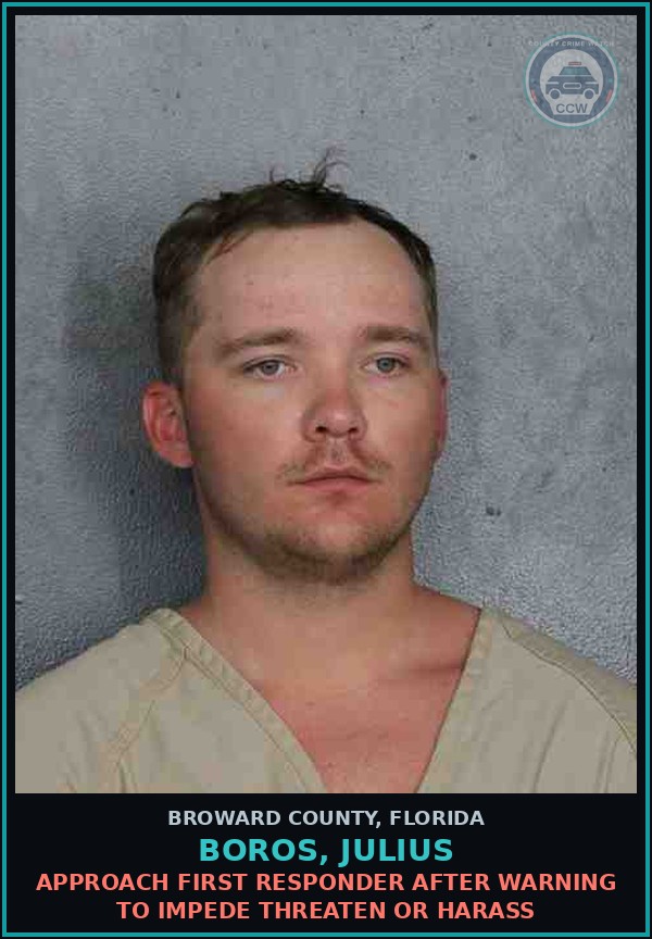 Booking mugshot of BOROS, JULIUS in Broward County