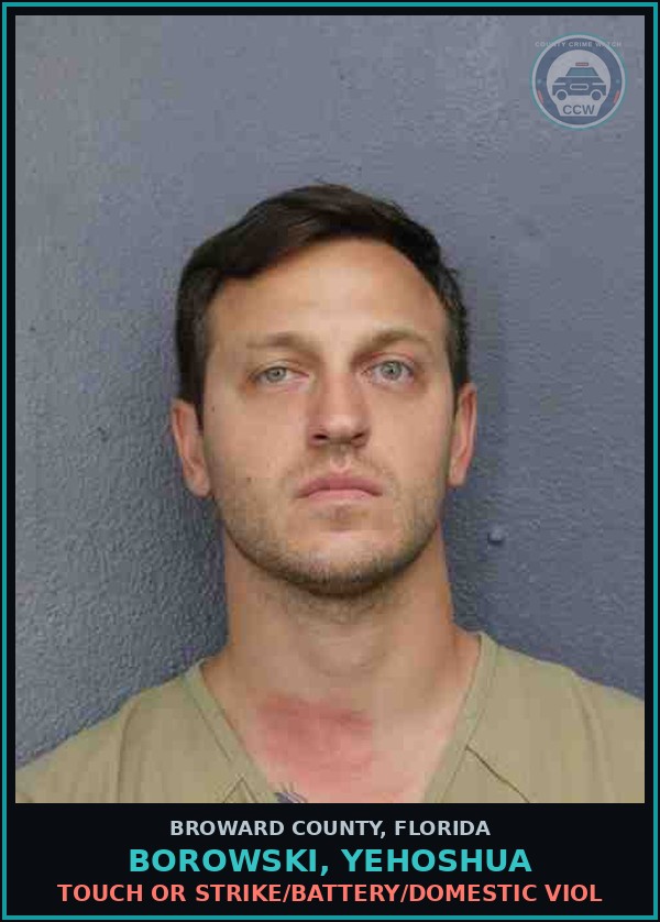Booking mugshot of BOROWSKI, YEHOSHUA in Broward County