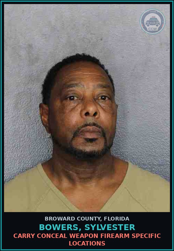 Booking mugshot of BOWERS, SYLVESTER in Broward County