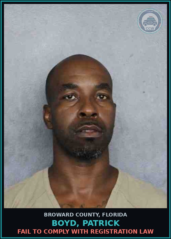 Booking mugshot of BOYD, PATRICK in Broward County