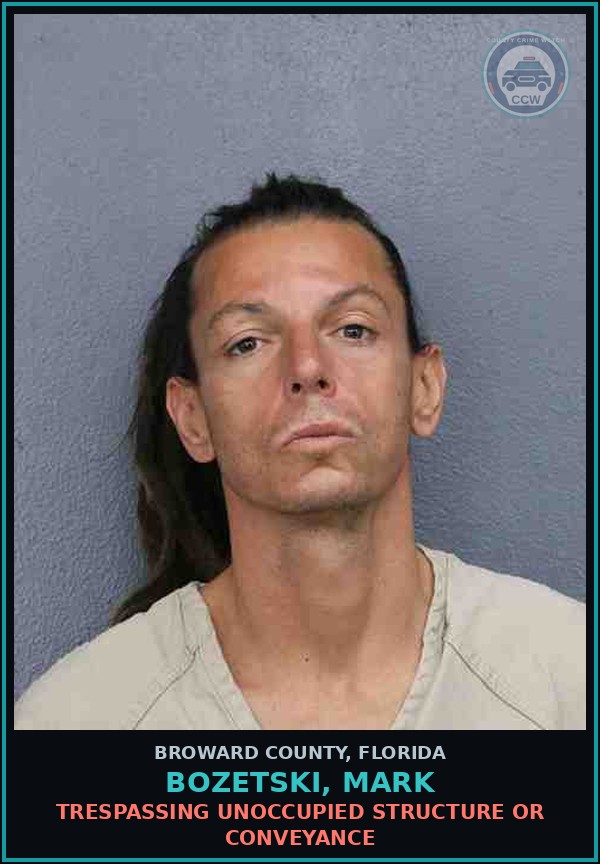 Booking mugshot of BOZETSKI, MARK in Broward County
