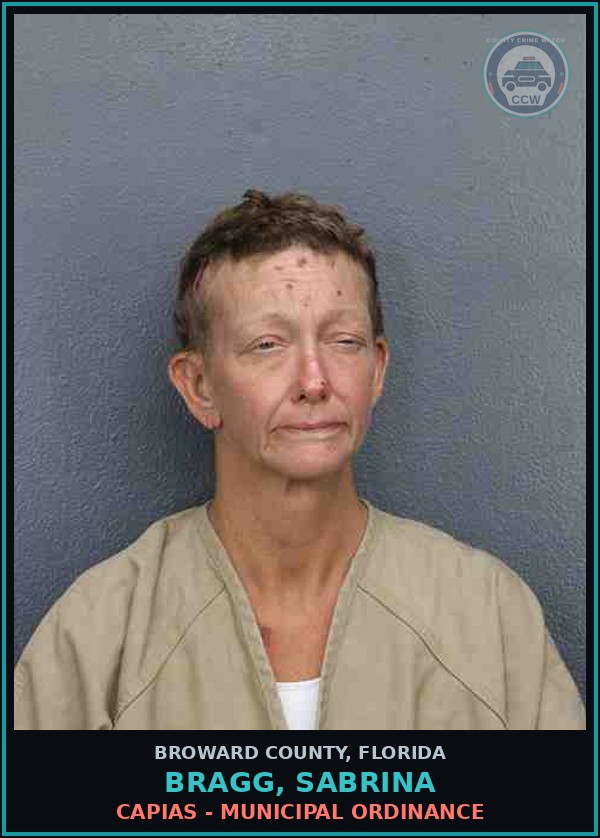 Booking mugshot of BRAGG, SABRINA in Broward County