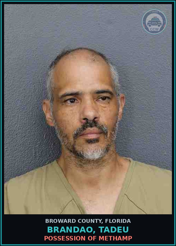 Booking mugshot of BRANDAO, TADEU in Broward County