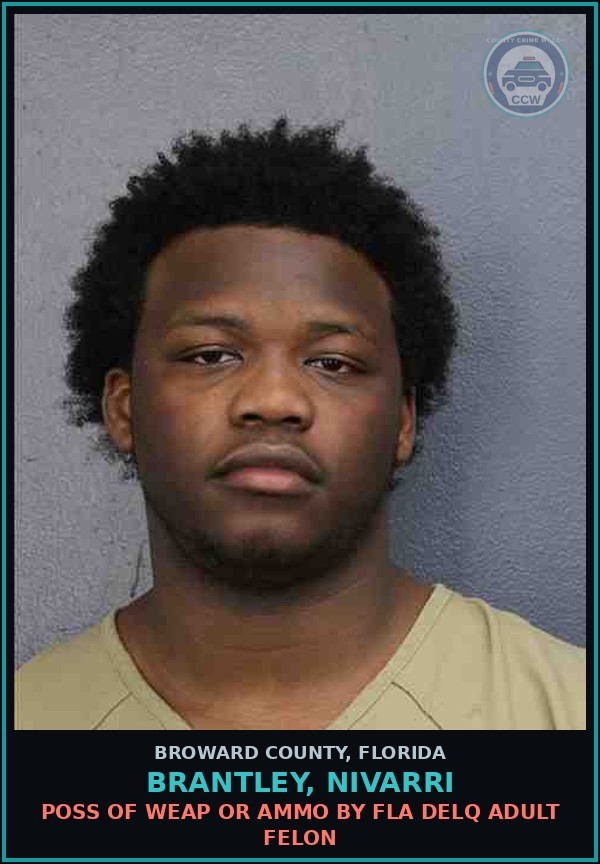 Booking mugshot of BRANTLEY, NIVARRI in Broward County