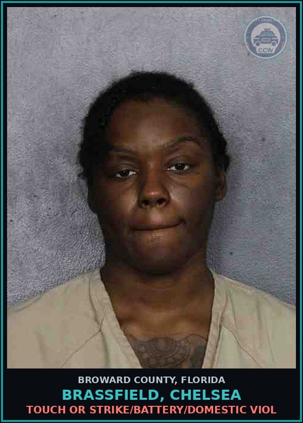 Booking mugshot of BRASSFIELD, CHELSEA in Broward County
