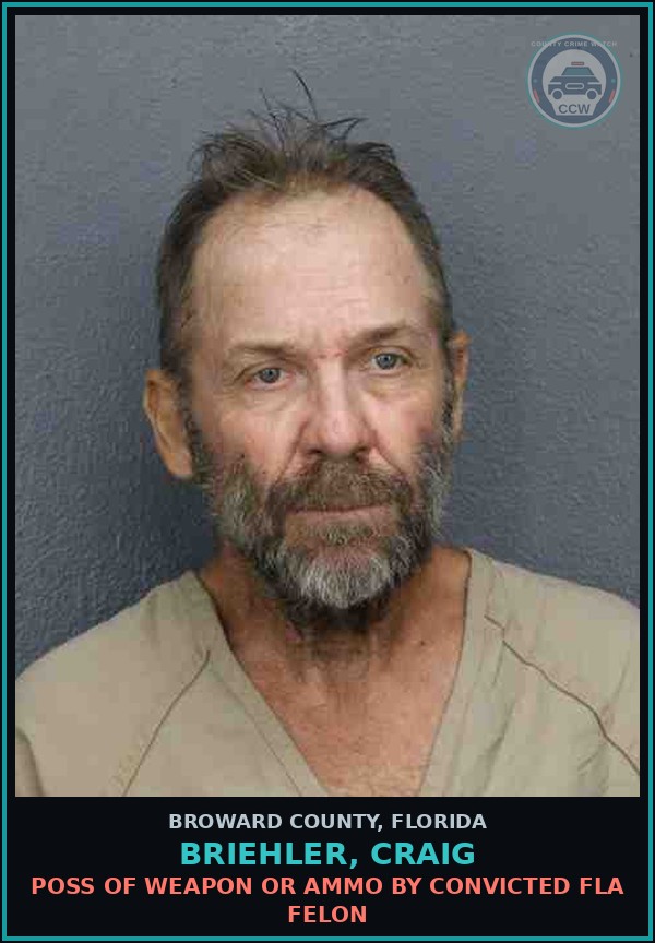 Booking mugshot of BRIEHLER, CRAIG in Broward County