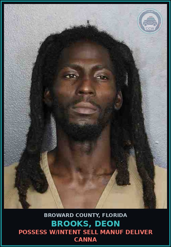 Booking mugshot of BROOKS, DEON in Broward County
