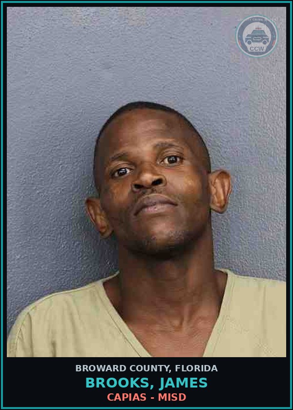 Booking mugshot of BROOKS, JAMES in Broward County