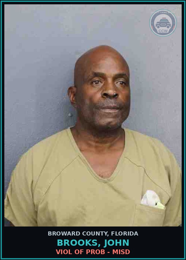 Booking mugshot of BROOKS, JOHN in Broward County