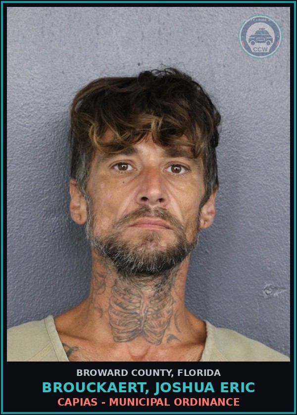 Booking mugshot of BROUCKAERT, JOSHUA ERIC in Broward County