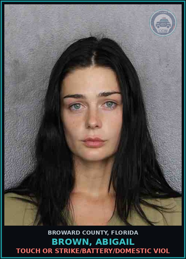 Booking mugshot of BROWN, ABIGAIL in Broward County