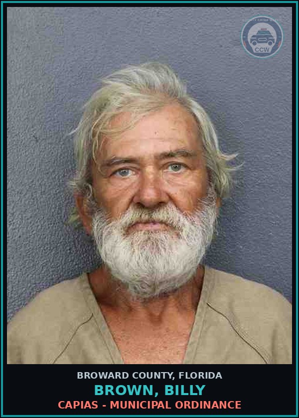 Booking mugshot of BROWN, BILLY in Broward County