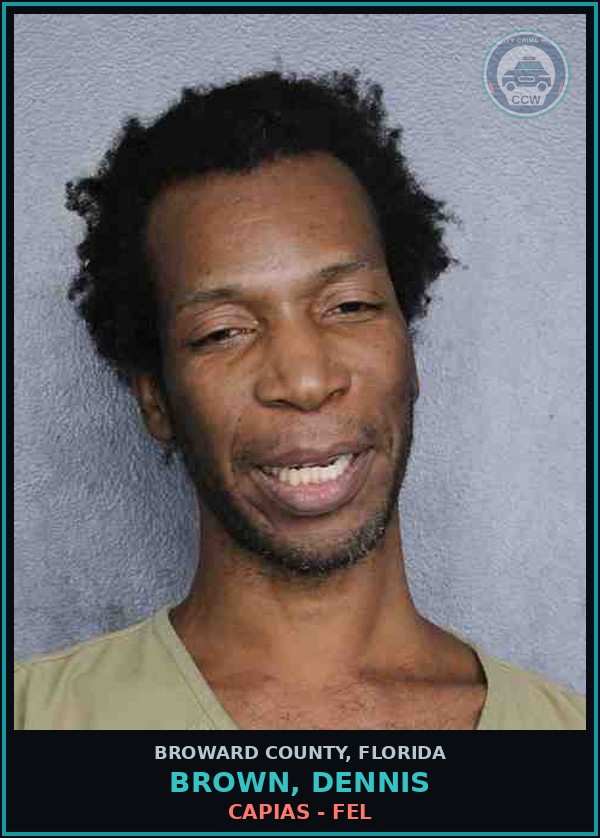 Booking mugshot of BROWN, DENNIS in Broward County