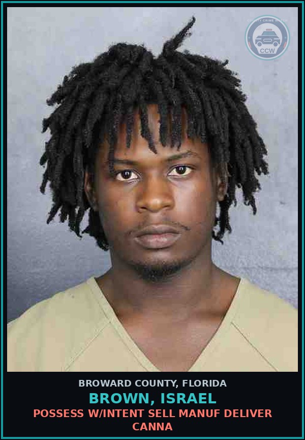 Booking mugshot of BROWN, ISRAEL in Broward County