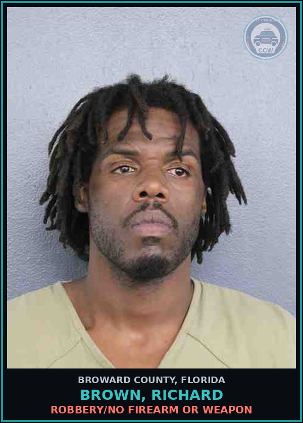 Booking mugshot of BROWN, RICHARD in Broward County