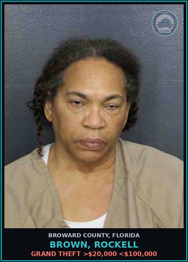 Booking mugshot of BROWN, ROCKELL in Broward County