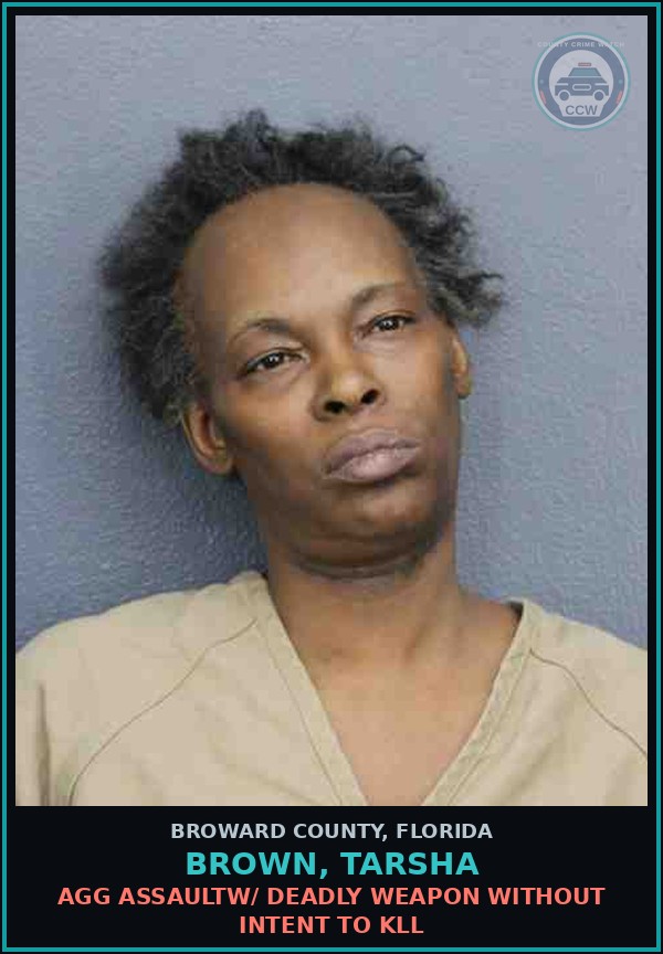 Booking mugshot of BROWN, TARSHA in Broward County