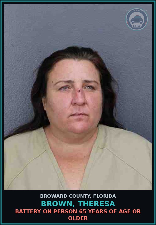 Booking mugshot of BROWN, THERESA in Broward County