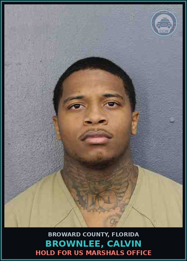 Booking mugshot of BROWNLEE, CALVIN in Broward County